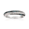 Ross-simons Blue And White Diamond Ring In Sterling Silver In White