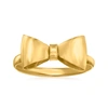 Ross-simons Italian 14kt Yellow Gold Bow Ring In Yellow