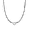 Ross-simons 8mm Cultured Pearl Flat Wheat Chain Necklace In Sterling Silver In Multi