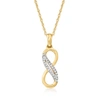 Ross-simons 14kt Yellow Gold Infinity Symbol Pendant Necklace With Diamond Accents In Multi