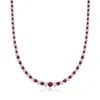 Ross-simons Ruby And Diamond Tennis Necklace In Sterling Silver In Multi