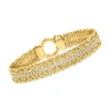 Ross-simons Cz Byzantine Bracelet In 18kt Gold Over Sterling In Multi