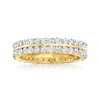 Ross-simons Diamond 2-row Eternity Band In 14kt Yellow Gold In White