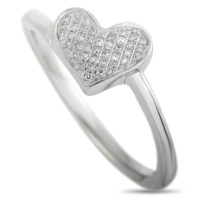 Non Branded Lb Exclusive 14k White Gold 0.09 Ct Diamond Heart Ring