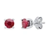 Max + Stone Sterling Silver 5mm Gemstone Round Stud Earrings With Push Backs In Pink