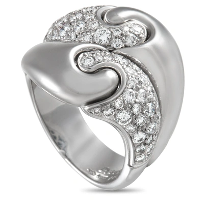 Marina B Onda Knot 18k White Gold 1.50 Ct Diamond Ring In Silver