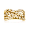 Ross-simons Diamond Openwork Ring In 14kt Yellow Gold In White