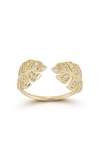 Ember Fine Jewelry 14k Gold & Diamond Leaf Ring In Multi