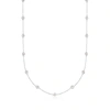 Ross-simons Bezel-set Diamond Station Necklace In 14kt White Gold In Multi