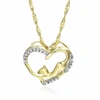 Vir Jewels 1/20 Cttw Diamond Pet Heart Pendant Necklace 14k Yellow Gold 18 Inch Chain In Yellow