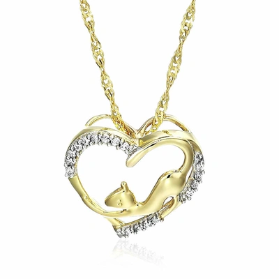 Vir Jewels 1/20 Cttw Diamond Pet Heart Pendant Necklace 14k Yellow Gold 18 Inch Chain