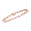 Ross-simons Morganite And . Diamond Tennis Bracelet In 14kt Rose Gold In Multi