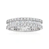 Ross-simons Brilliant And Baguette-cut Diamond Eternity Band In 14kt White Gold With Rhodium