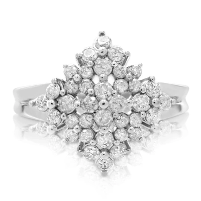Vir Jewels 3/4 Cttw Diamond Cocktail Ring 10k White Gold Wedding Engagement In Silver