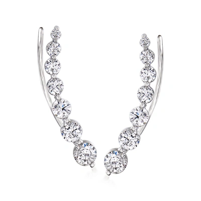 Ross-simons Diamond Ear Climbers In 14kt White Gold In Multi
