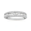 ROSS-SIMONS BAGUETTE AND ROUND DIAMOND RING IN STERLING SILVER