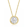 Ross-simons Bezel-set Diamond Solitaire Pendant Necklace In 14kt Yellow Gold In Multi