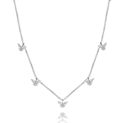 Diana M. Fine Jewelry 18k 0.16 Ct. Tw. Diamond Necklace In White