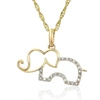 VIR JEWELS 1/10 CTTW DIAMOND ELEPHANT PENDANT NECKLACE 14K YELLOW GOLD WITH 18 INCH CHAIN