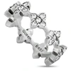 King Baby Silver And White Cubic Zirconia Mb Cross Ring In Multi