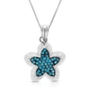 Vir Jewels 1 Cttw Blue Diamond Starfish Pendant Necklace 14k White Gold With 18 Inch Chain In White