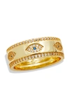 Savvy Cie Jewels Gold Evil Eye Band In Yellow