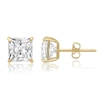 Max + Stone 14k Solid Gold Princess Cut Stud Earrings With Genuine Swarovski Zirconia In Multi