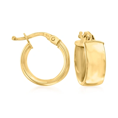 Ross-simons Italian 14kt Yellow Gold Huggie Hoop Earrings In Multi