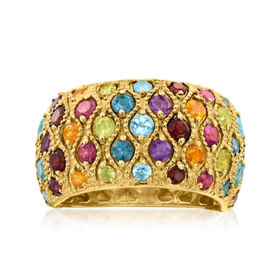 Ross-simons Multi-gemstone Ring In 18kt Gold Over Sterling In Blue