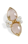 Savvy Cie Jewels 18k Gold Vermeil Cluster Ring In Pink