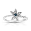 Vir Jewels 0.35 Cttw Blue Diamond Ring Fashion Round 10k White Gold