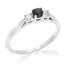 Vir Jewels 1 Cttw 3 Stone Black And White Diamond Engagement Ring In 14k White Gold