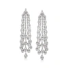 Ross-simons Diamond Cluster Drop Earrings In 14kt White Gold In White