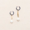 Joey Baby Sake Gold & Silver Plated Pearl Earrings In Beige