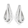 Ross-simons Italian Sterling Silver Twisted Hoop Earrings In White