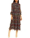 Olivia Rubin Florence Tiered Midi Dress In Black