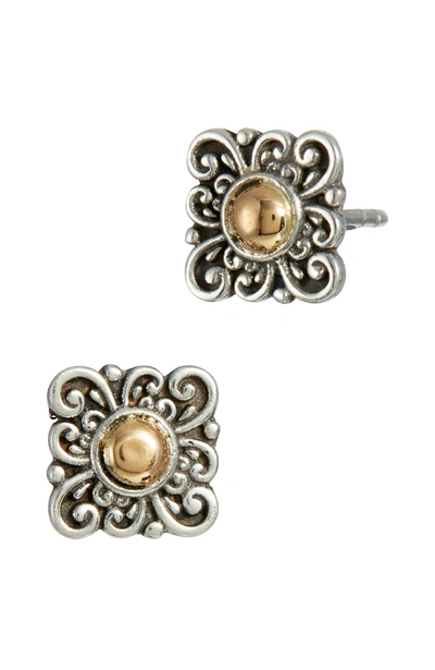 Savvy Cie Jewels 18k Gold Plated Sterling Silver Artisan Stud Earrings In Multi
