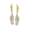 Ross-simons Diamond Flip Flop Drop Earrings In 18kt Gold Over Sterling In White