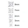 A & M 14k Yellow Gold Square Basket Setting Simulated Diamond Stud Earrings In Multi