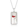 Ross-simons Mother-of-pearl And . White Topaz Cardinal Pendant Necklace With Multicolored Enamel In Sterling Sil In Multi