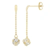 A & M 14k Gold Cubic Zirconia Linear Drop Earrings In Gold