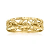 Ross-simons Italian 18kt Yellow Gold Filigree Leaf Eternity-style Ring In Yellow