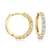 Ross-simons Diamond Hoop Earrings In 14kt Yellow Gold In White