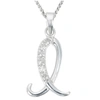 Vir Jewels Pick Your Letter! .925 Sterling Silver Alphabet Pendant 1/8 Cttw Diamond In Multi