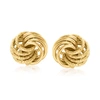 Ross-simons Italian 14kt Yellow Gold Love Knot Stud Earrings In Yellow