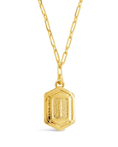 Sterling Forever 14k Gold Plated Hexagon Tag Initial Pendant Necklace In Gold-i
