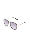 Guess Factory Rhinestone G Aviator Sunglasses In Black