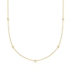Rs Pure Ross-simons Bezel-set Diamond Station Necklace In 14kt Yellow Gold In Multi