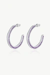 Classicharms Silver Zirconia Molten C Hoop Earrings