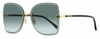 JIMMY CHOO WOMEN'S SQUARE SUNGLASSES LETI 2M29O BLACK/GOLD 62MM